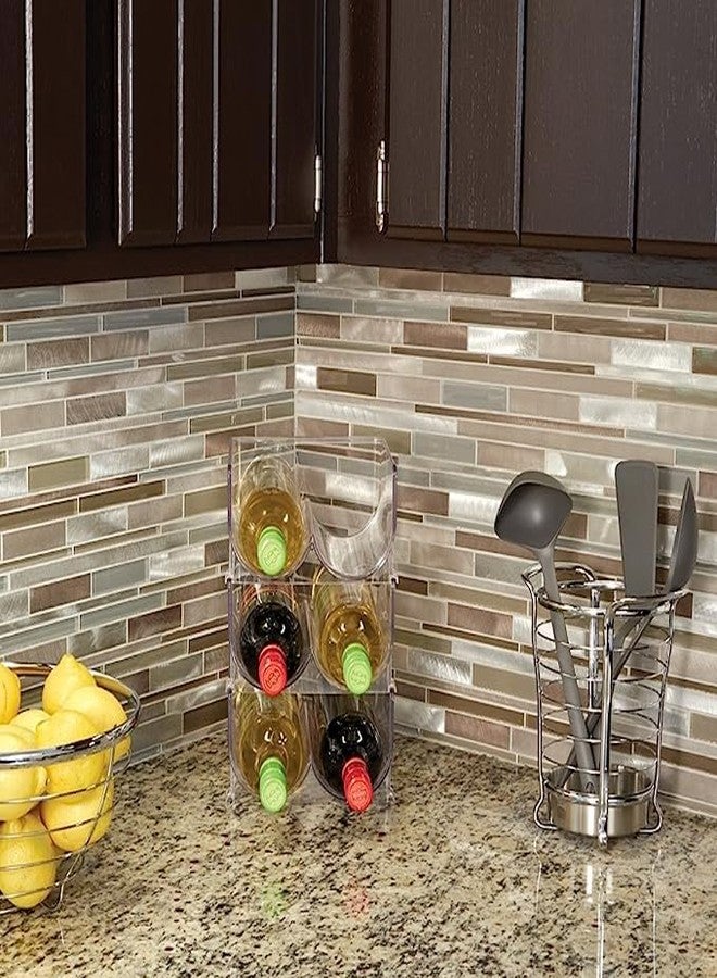 Kitwe حامل زجاجات مياه رأسي قابل للتكديس من كيتوي - منظم تخزين رفوف النبيذ لأسطح المطبخ، وخزانة المؤن، والثلاجة، مثالي لتخزين النبيذ والمشروبات الغازية والبيرة - شفاف - Image 2